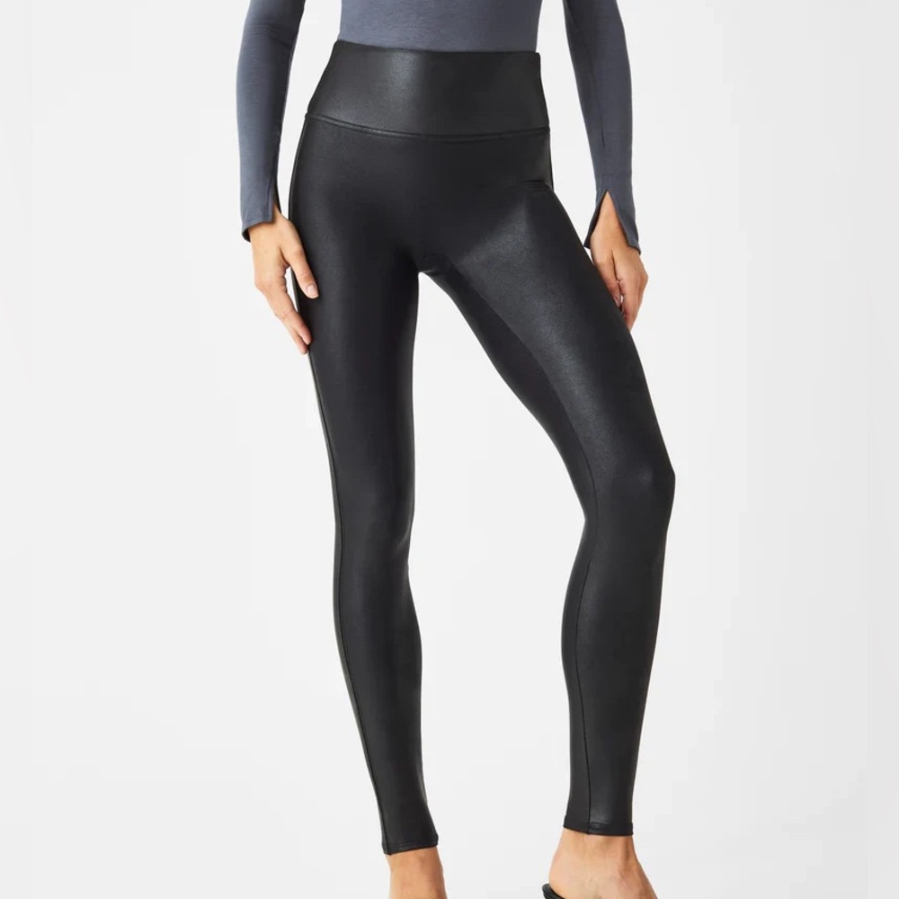 SPANX Faux Leather Black Leggings